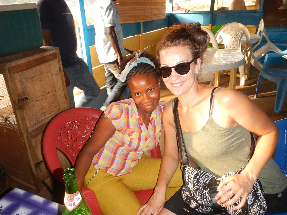 Me and Kebbeh at Francis's Place. The roadside bar in Paynesville, Liberia.