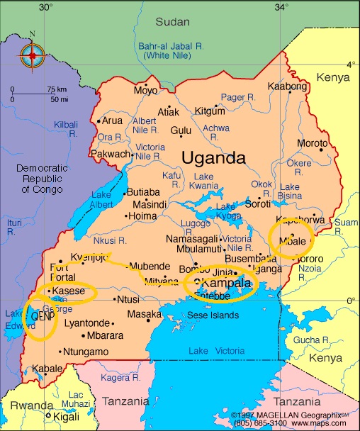 Uganda Map with QE trip